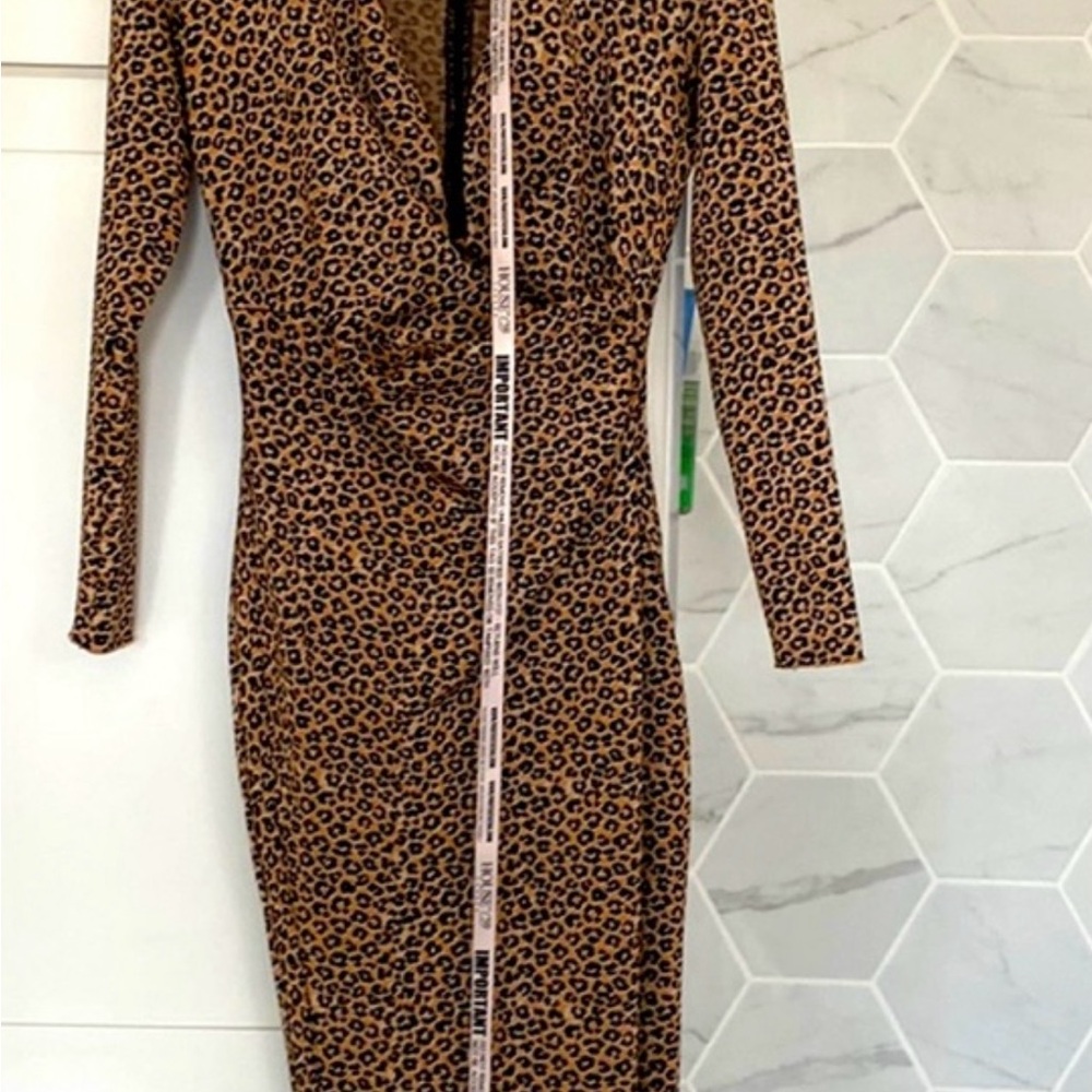 Leopard Print Long Sleeve Dress